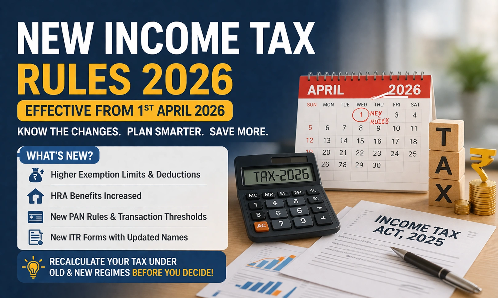 Updated Tax New Income Tax Rules 2026: Old vs New Regime, Deductions